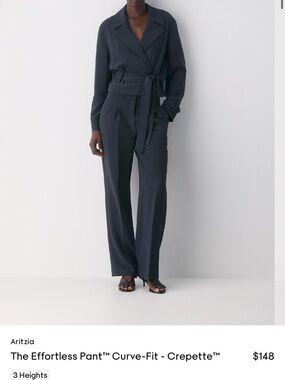 Aritzia Dark Navy Wide-Leg High-Waist Trousers